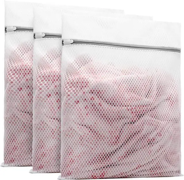 Main image of Muchfun 3Pcs Durable Honeycomb Mesh Laundry Bags for Delicates 16x20 Inches | (3 Large)