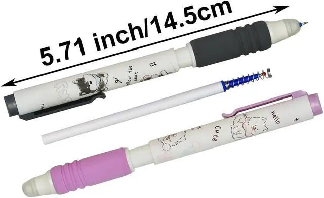 Alt view image 2 of 7 - Maydahui 8Pcs Cartoon Dog Gel Pens Erasable Blue Ink Retractable Puppy Pen | Cute Dog Samoy Shiba Inu Eraserable Pen 0.5mm ST Nib with Soft Sponge Grip Portable Pen Clip for Drawing Writing Planning