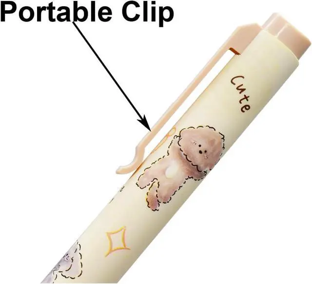 Alt view image 5 of 7 - Maydahui 8Pcs Cartoon Dog Gel Pens Erasable Blue Ink Retractable Puppy Pen | Cute Dog Samoy Shiba Inu Eraserable Pen 0.5mm ST Nib with Soft Sponge Grip Portable Pen Clip for Drawing Writing Planning