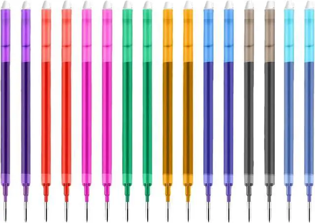 Alt view image 7 of 7 - 0.7 mm Erasable Gel Ink Pen Refills Compatible with Frixion Friction, Smooth Writing Multicolor Retractable Fine Point Pen Refill for School Office Home Art (8 Colors, 16)
