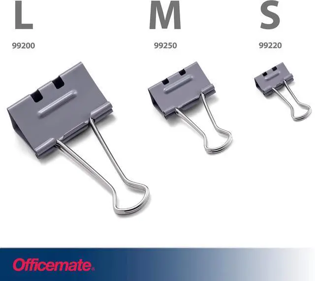 Alt view image 7 of 7 - Officemate EZ Binder Clips,Medium Size,12/Box,Gray (99250),(Pack of 2)