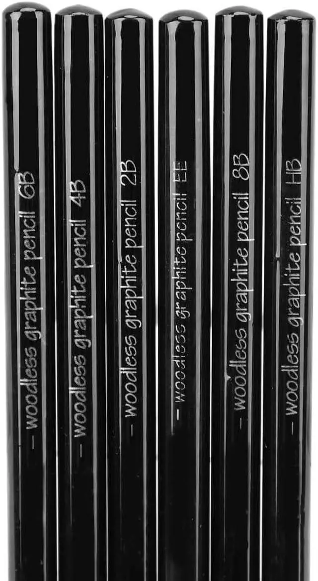 Alt view image 4 of 5 - PENINSULA LOVE 6Pcs Woodless Graphite Pencils HB 2B 4B 6B 8B EE Artist Professional Drawing Pencil Set for Sketching Shading Writing for Adult Artist Hobbyist Beginner