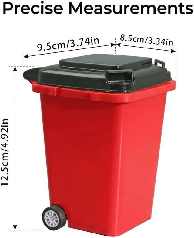 Alt view image 5 of 7 - Funny Pen Holder for Desk, Novelty Tiny Recycle Bin Pencil Holder, Storage for Pencils & Pens, Mini Trash Can for Desk Desktop Miniature Trash Can (Red)