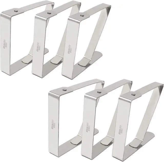 Alt view image 2 of 7 - Honbay 6PCS Stainless Steel Large Strong Cloth Clip,Tablecloth Clamp Holder, Table Cover Clamps,Table Cloth Holders, Table Cloth Clips Holders for Outdoor and Indoor(Up to 2")