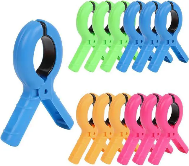 Main image of CCINEE 12 Packs Beach Towel Clips, Heavy Duty Plastic Laundry Clothespins Pool Towel Holder Clamps for Clothes Boat Beach Lounge Chairs Cruise Picnic Tablecloth Outdoor Accessories