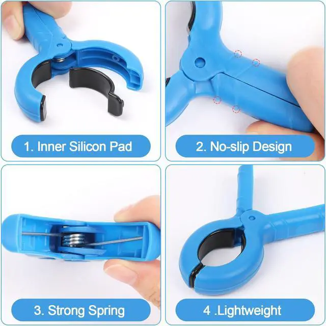 Alt view image 3 of 7 - CCINEE 12 Packs Beach Towel Clips, Heavy Duty Plastic Laundry Clothespins Pool Towel Holder Clamps for Clothes Boat Beach Lounge Chairs Cruise Picnic Tablecloth Outdoor Accessories