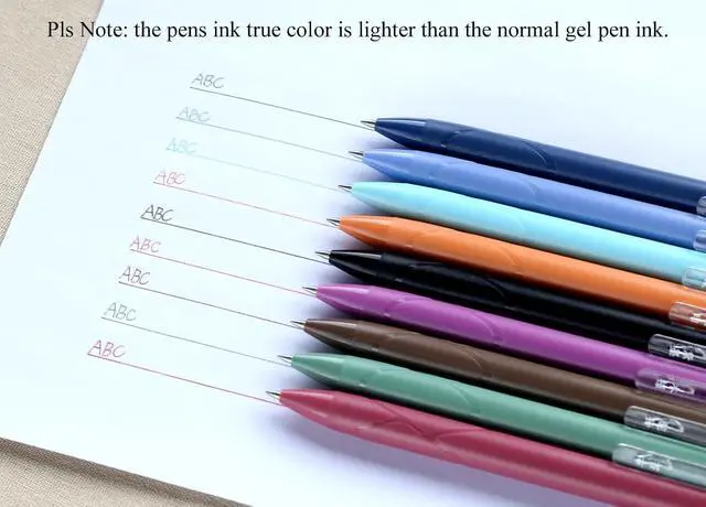Alt view image 2 of 7 - Vintage 9 Colors Erasable Gel Ink Pens 0.5mm Point Assorted Erasable Gel Pen Retractable for Writing Drawing Coloring Art Pack of 9PCS