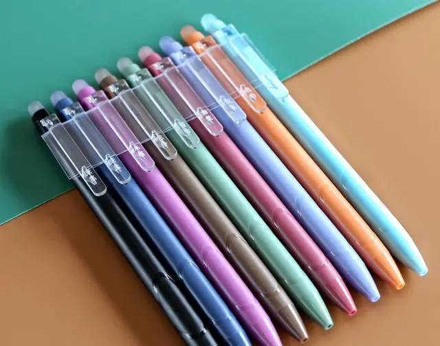 Alt view image 4 of 7 - Vintage 9 Colors Erasable Gel Ink Pens 0.5mm Point Assorted Erasable Gel Pen Retractable for Writing Drawing Coloring Art Pack of 9PCS