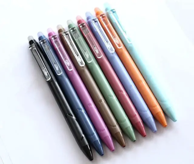 Alt view image 6 of 7 - Vintage 9 Colors Erasable Gel Ink Pens 0.5mm Point Assorted Erasable Gel Pen Retractable for Writing Drawing Coloring Art Pack of 9PCS