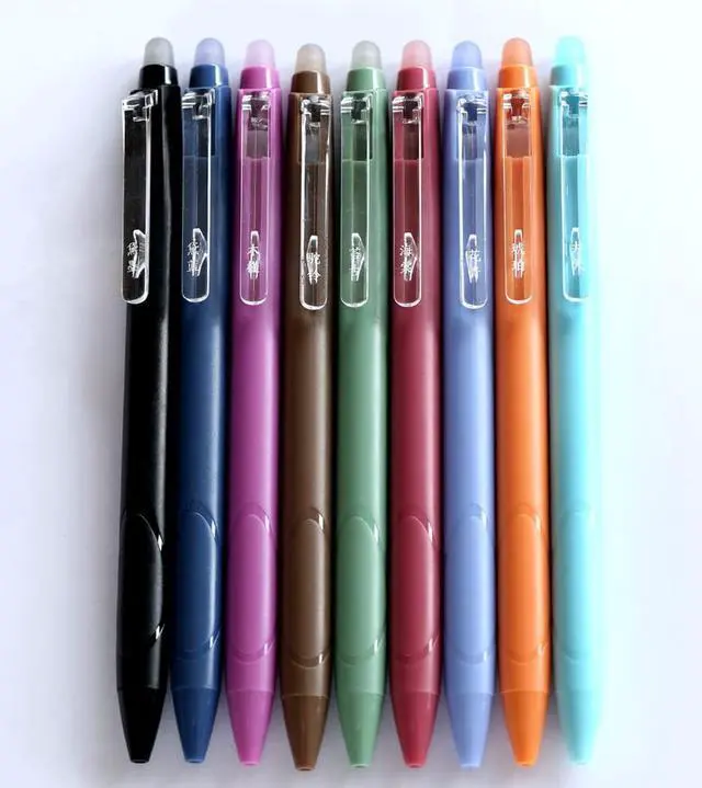 Alt view image 7 of 7 - Vintage 9 Colors Erasable Gel Ink Pens 0.5mm Point Assorted Erasable Gel Pen Retractable for Writing Drawing Coloring Art Pack of 9PCS