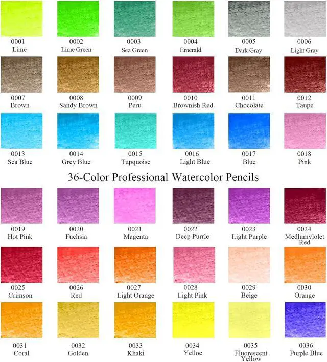 Alt view image 2 of 7 - 36-Color Watercolor Pencils, Water Color Pencils Set, Artist Drawing Pencils, Colored Pencils for Adult Coloring, Sketch Drawing Pencil Art Supplies, Coloring Pencil Set for Painting,Teens Child