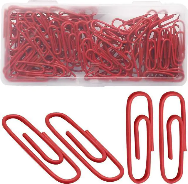 Alt view image 5 of 7 - Luomorgo Red Paper Clips, 1.1 Inch (28mm), 120 Pcs Metal Paperclips | Vinyl Coated Metal, for Office, School, Home, Bookmark & Document Organizer