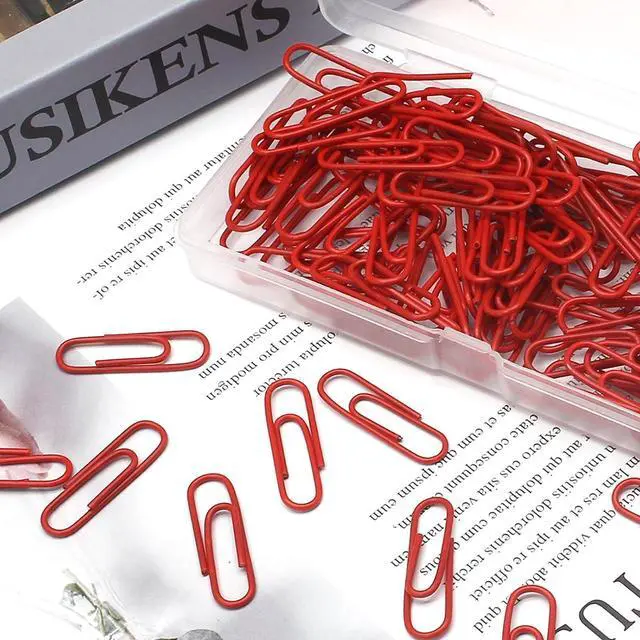 Alt view image 6 of 7 - Luomorgo Red Paper Clips, 1.1 Inch (28mm), 120 Pcs Metal Paperclips | Vinyl Coated Metal, for Office, School, Home, Bookmark & Document Organizer