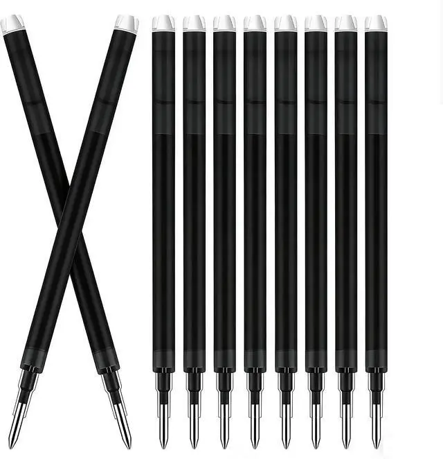 Main image of Erasable Gel Ink Pen Refills Compatible with Frixion Friction Black, 10-Pack 0.7mm, Fast Dry Ink Pen Refills