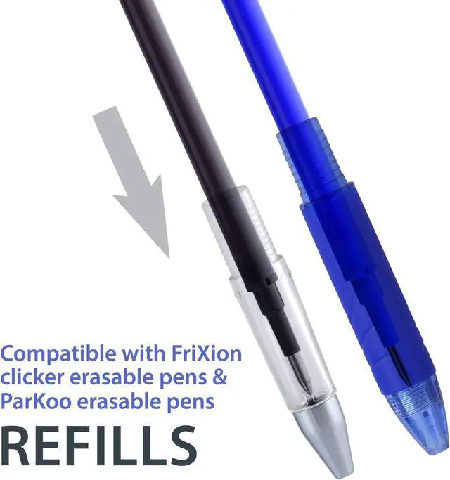 Alt view image 7 of 7 - ParKoo Retractable Erasable Gel Pens Clicker Fine Point 0.7 mm, Make Mistakes Disappear, 3 Black/3 Blue Ink Pens with 4 Bonus Refills for Drawing Writing Journaling and Crossword Puzzles