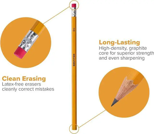 Alt view image 3 of 5 - Bostitch Premium #2 Pencils, Premium Wood, Unsharpened, HB Graphite, 30-Count