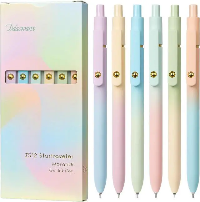 Main image of Ddaowanx Gel Pens,6 Pcs 0.7mm Retractable Quick Dry Black Ink Pens | Fine Point Smooth Writing Pens for Nurses,Teachers,Cute Stationery Office&School Supplies,Gifts for Women,Stocking Stuffers
