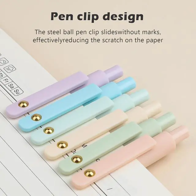 Alt view image 4 of 7 - Ddaowanx Gel Pens,6 Pcs 0.7mm Retractable Quick Dry Black Ink Pens | Fine Point Smooth Writing Pens for Nurses,Teachers,Cute Stationery Office&School Supplies,Gifts for Women,Stocking Stuffers