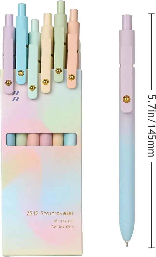 Alt view image 7 of 7 - Ddaowanx Gel Pens,6 Pcs 0.7mm Retractable Quick Dry Black Ink Pens | Fine Point Smooth Writing Pens for Nurses,Teachers,Cute Stationery Office&School Supplies,Gifts for Women,Stocking Stuffers