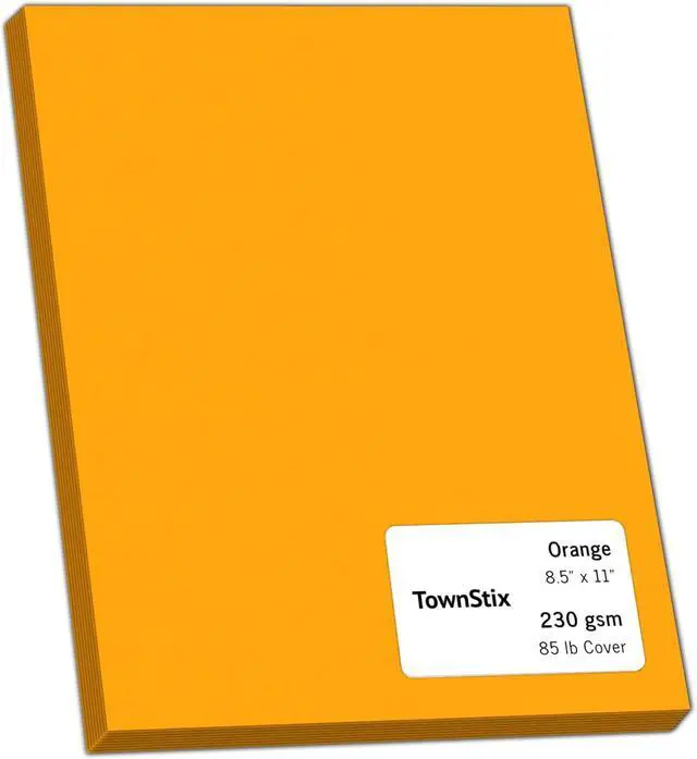 Main image of 85lb Orange Cardstock, Thick Heavy Card Stock Printer Paper - 24 Pieces | Laser/Inkjet Printing, 8.5 x 11 inches
