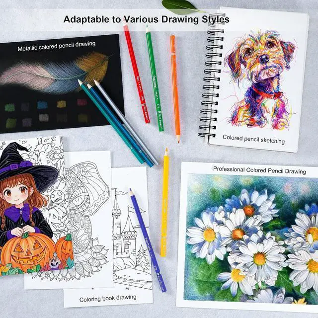 Alt view image 4 of 7 - 80 Colored Pencils Set, Oil-Based Soft Core for Adult Coloring Books, Professional Color Pencils Art Gifts for Artists, Beginners and Adults