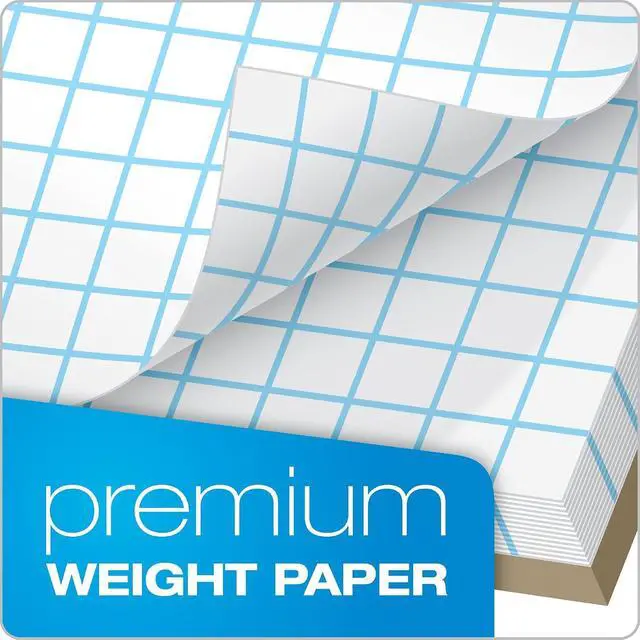 Alt view image 3 of 7 - Ampad Quadrille Graph Paper Pad, 4x4 Quad Ruled, 8.5 x 11, 1 Pad | Printed both sides in blue on 20 lb white paper, glue top, rigid 28-pt chipboard back. 50 sheets, made in the USA.