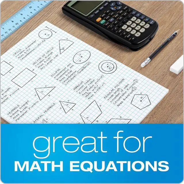 Alt view image 7 of 7 - Ampad Quadrille Graph Paper Pad, 4x4 Quad Ruled, 8.5 x 11, 1 Pad | Printed both sides in blue on 20 lb white paper, glue top, rigid 28-pt chipboard back. 50 sheets, made in the USA.