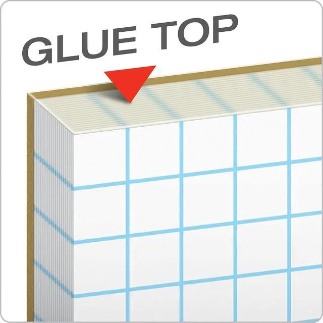 Alt view image 5 of 7 - Ampad Quadrille Graph Paper Pad, 4x4 Quad Ruled, 8.5 x 11, 1 Pad | Printed both sides in blue on 20 lb white paper, glue top, rigid 28-pt chipboard back. 50 sheets, made in the USA.