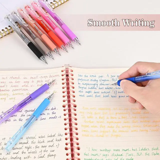 Alt view image 5 of 7 - BAYTORY Colored Erasable Pens, Retractable Assorted Colors Pen with Eraser | Smooth Writing Fine Point 0.7mm Pen, Erasable Gel Pens for Crossword Puzzles (12 Pieces)