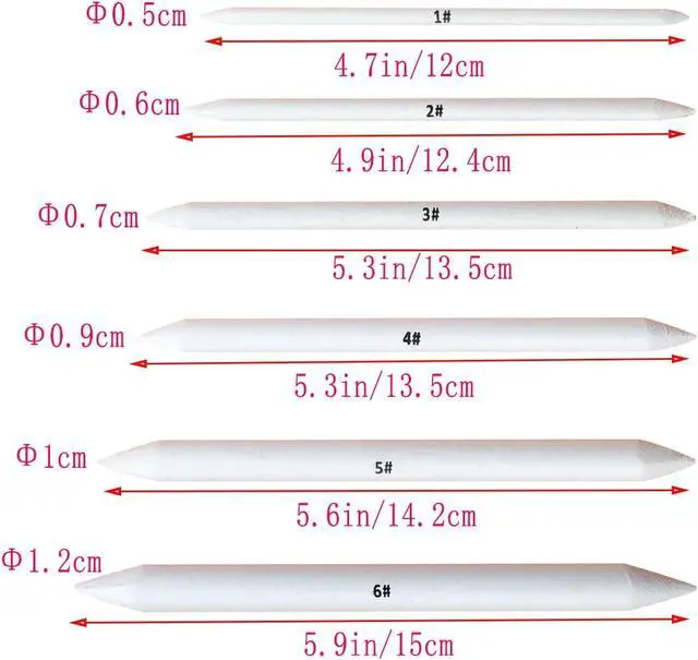 Alt view image 5 of 7 - 6 PCS Blending Stumps and Tortillions, Sketch Drawing Tools | Paper Art Blenders for Student Sketch Drawing