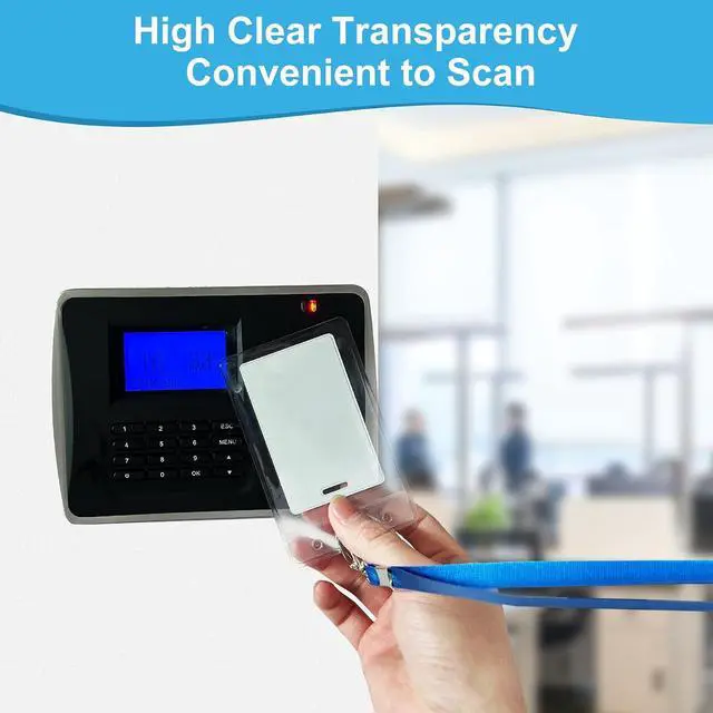 Alt view image 7 of 7 - ABEYATH 10 Pack Extra Thick ID Card Name Badge Holder Heavy Duty Waterproof Clear Plastic PVC Vertical Sleeve Pocket Resealable