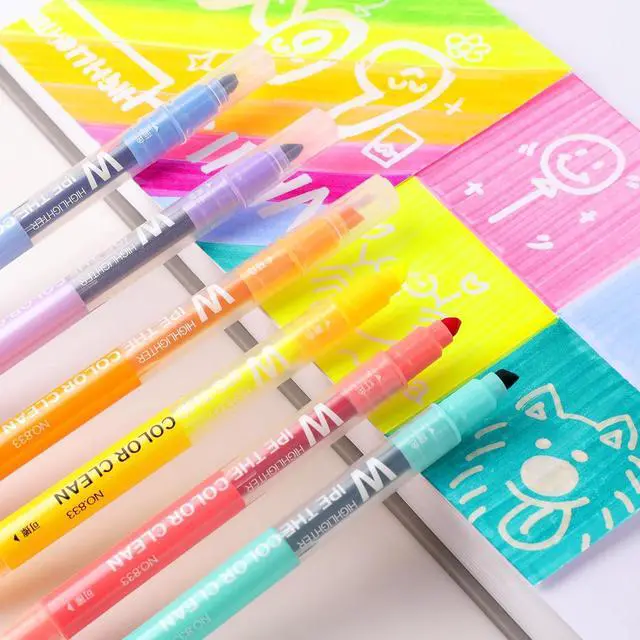 Alt view image 4 of 5 - HANKU Erasable Highlighters, Dual Tip 10 Assorted Colors for Journaling | Cute Erasable Marker Pens, Smooth Writing, No Bleed, for Journaling, Planners, Bible Study, Back to School Supplies