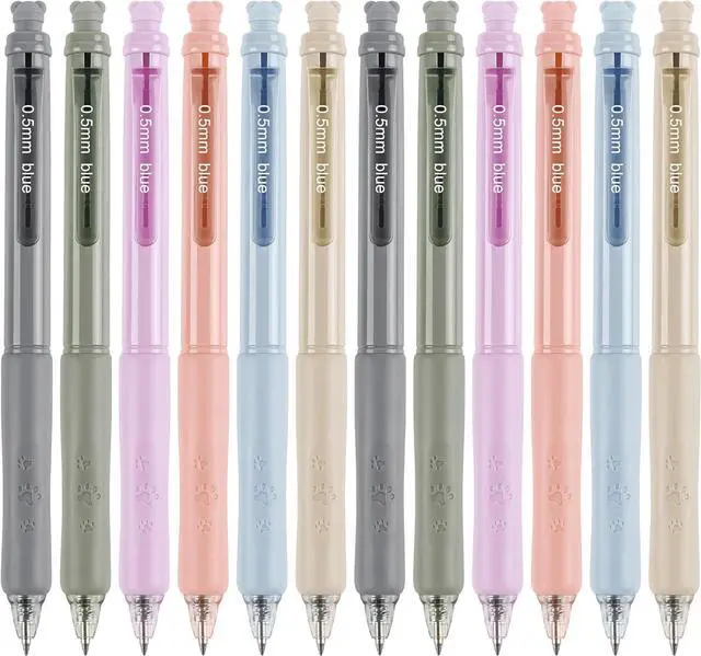 Main image of Linbsunne Erasable Pens 0.5mm 12-count Gel Pens, Blue Ink | Fine Point Pens Smooth Writing Pens for School&Office Supplies Work Pen with Erasers