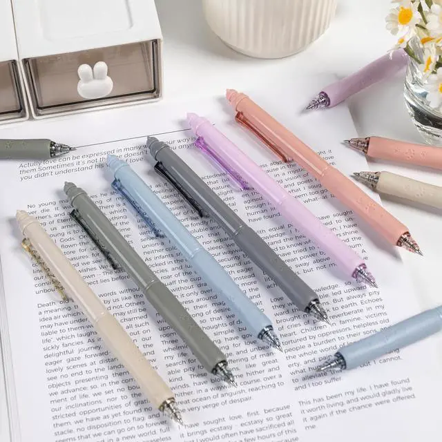 Alt view image 5 of 7 - Linbsunne Erasable Pens 0.5mm 12-count Gel Pens, Blue Ink | Fine Point Pens Smooth Writing Pens for School&Office Supplies Work Pen with Erasers