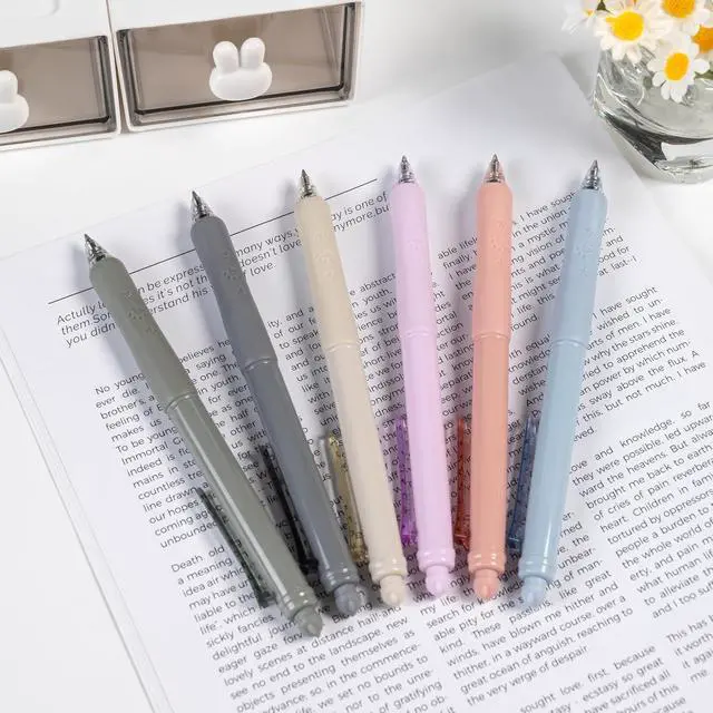Alt view image 6 of 7 - Linbsunne Erasable Pens 0.5mm 12-count Gel Pens, Blue Ink | Fine Point Pens Smooth Writing Pens for School&Office Supplies Work Pen with Erasers