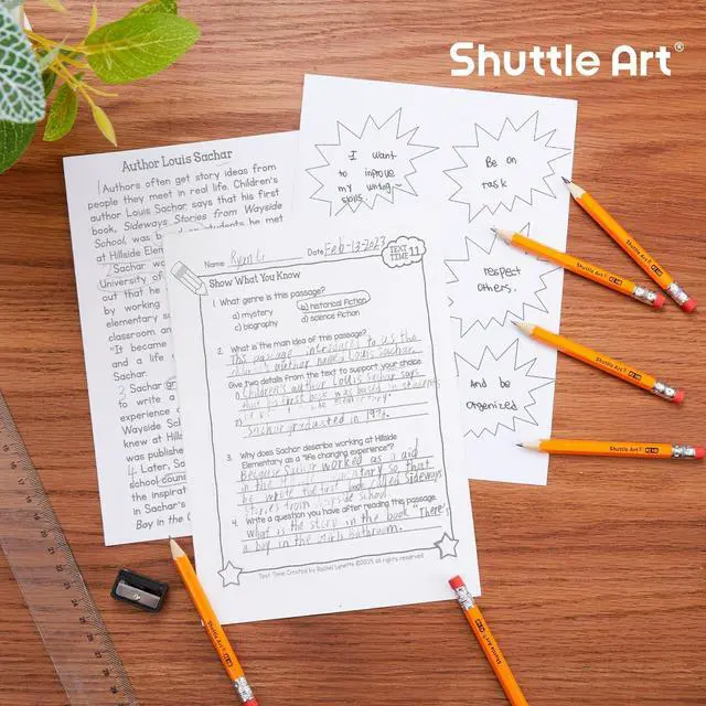 Alt view image 2 of 7 - Shuttle Art 108 Pack Golf Pencils With Erasers, #2 HB Pencils Bulk, 3.5 Mini Pencil, Pre-Sharpened Small Pencil for Kids Teachers Classroom Games, Back to School Supplies