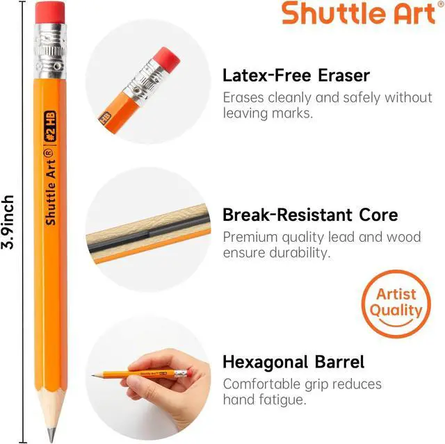 Alt view image 3 of 7 - Shuttle Art 108 Pack Golf Pencils With Erasers, #2 HB Pencils Bulk, 3.5 Mini Pencil, Pre-Sharpened Small Pencil for Kids Teachers Classroom Games, Back to School Supplies