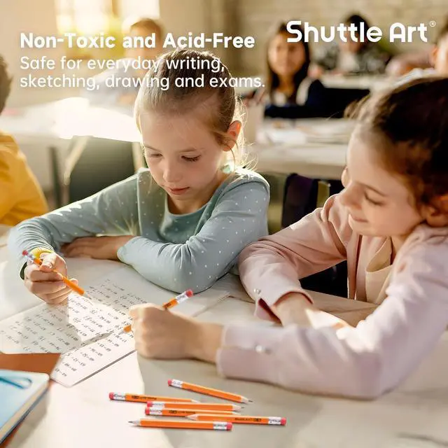 Alt view image 5 of 7 - Shuttle Art 108 Pack Golf Pencils With Erasers, #2 HB Pencils Bulk, 3.5 Mini Pencil, Pre-Sharpened Small Pencil for Kids Teachers Classroom Games, Back to School Supplies