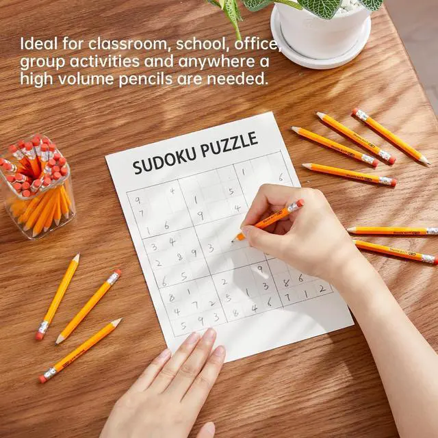 Alt view image 6 of 7 - Shuttle Art 108 Pack Golf Pencils With Erasers, #2 HB Pencils Bulk, 3.5 Mini Pencil, Pre-Sharpened Small Pencil for Kids Teachers Classroom Games, Back to School Supplies