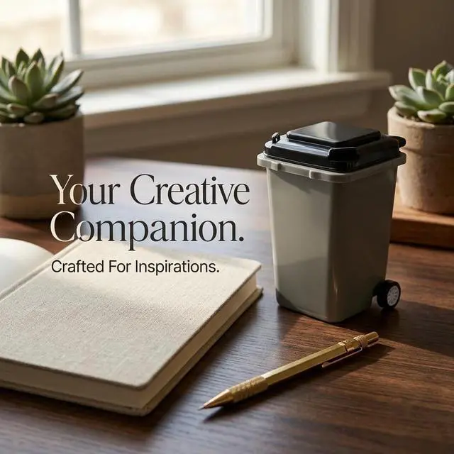 Alt view image 6 of 7 - Funny Pen Holder for Desk, Novelty Tiny Recycle Bin Pencil Holder, Storage for Pencils & Pens, Mini Trash Can for Desk Desktop Miniature Trash Can (Grey)