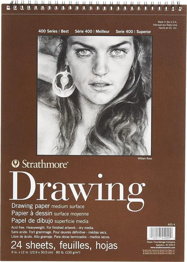 Main image of Strathmore Medium Drawing Spiral Paper Pad 9"X12"-24 Sheets -400400, Medium