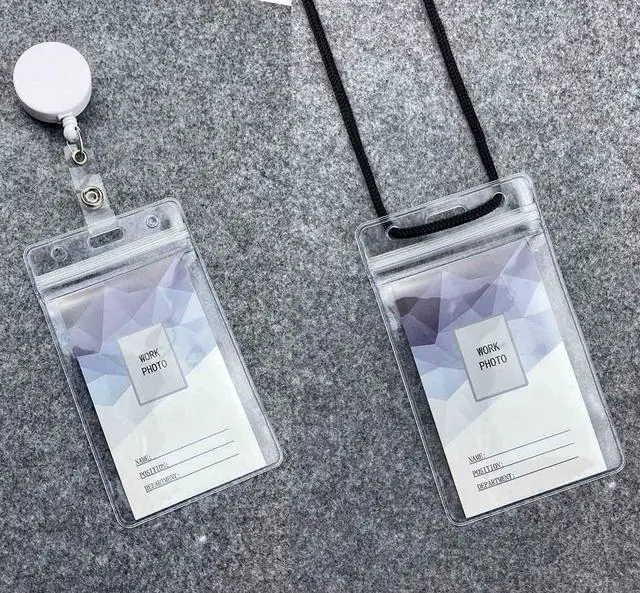 Alt view image 5 of 6 - Vertical ID Badge Holders Sealable Waterproof Clear Plastic Holder, Fits RFID/Proximity/Badge Swipe Cards or Credit Card (6Pcs, Vertical)