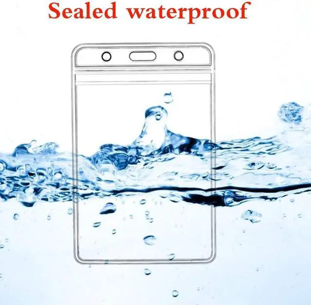Alt view image 6 of 6 - Vertical ID Badge Holders Sealable Waterproof Clear Plastic Holder, Fits RFID/Proximity/Badge Swipe Cards or Credit Card (6Pcs, Vertical)