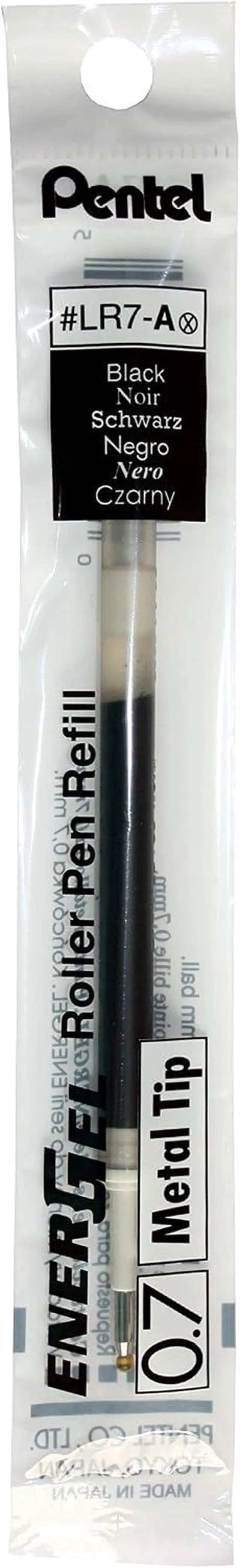 Alt view image 4 of 4 - Pentel Refill Ink for EnerGel Liquid Gel Pen, (0.7mm), Metal Tip, Black Ink, Box of 12 (LR7-A)