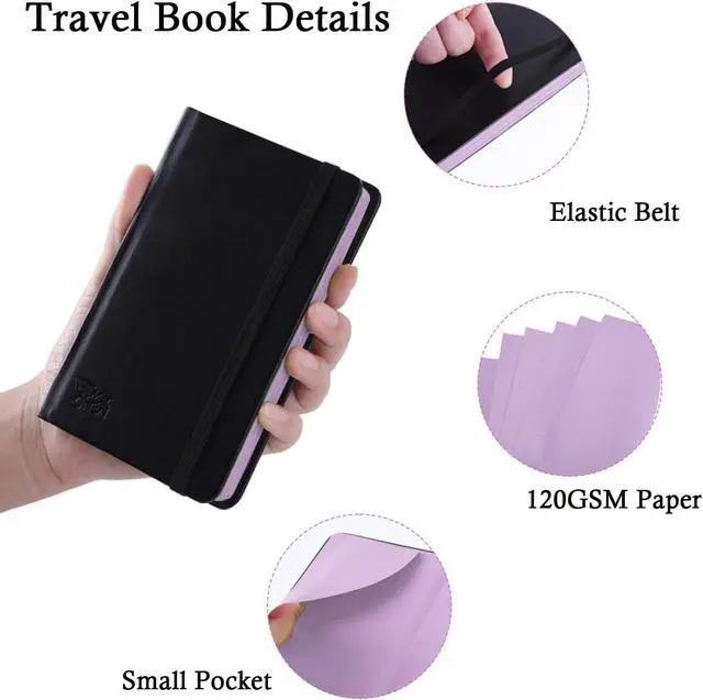 Alt view image 3 of 6 - 3.54" x 5.7" Taro Purple Paper Sketchbook,34 Sheets Small Mixed Media Notebook,120 GSM Acid-Free Folding Colored Drawing Paper, Hardcover Journal Art Supplies Sketch Pad for Coloring Sketching