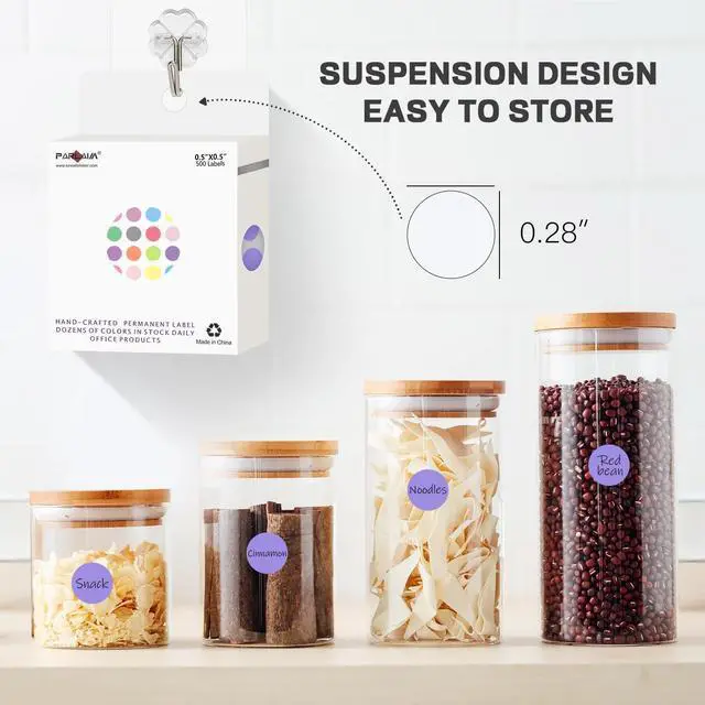 Alt view image 7 of 7 - PARLAIM 1/2 Inch Round Adhesive Color-Code Dot Stickers,500 Stickers Inventory Dots Label in Dispenser Box,Lavender Circle Coding Labels for Office Home (Lavender)