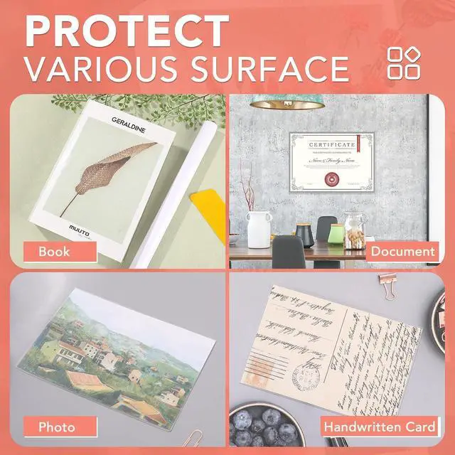 Alt view image 5 of 6 - ZENOWICK 4 Rolls Clear Contact Paper, Adhesive Book Covers 18 in x 4.5 ft | Contact Paper Peel and Stick, Plastic Protective Liner Papers Protector for Crafts Paperback Textbook Hard Covers Documents