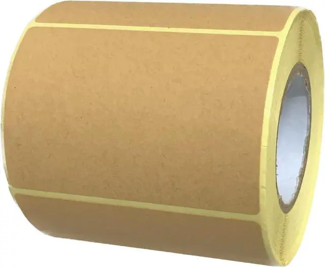 Main image of 300 Pack, 3" x 2" Kraft Brown Natural Labels Stickers Roll
