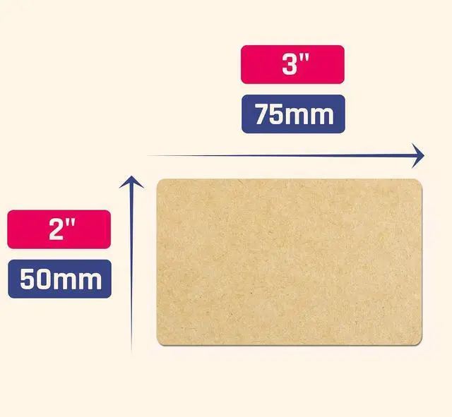 Alt view image 3 of 7 - 300 Pack, 3" x 2" Kraft Brown Natural Labels Stickers Roll