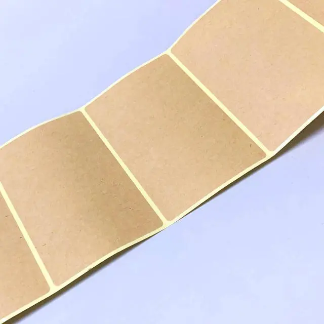 Alt view image 6 of 7 - 300 Pack, 3" x 2" Kraft Brown Natural Labels Stickers Roll